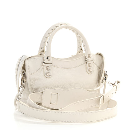 Balenciaga Agneau Classic Silver Hardware Mini City Beige White 4 of 9