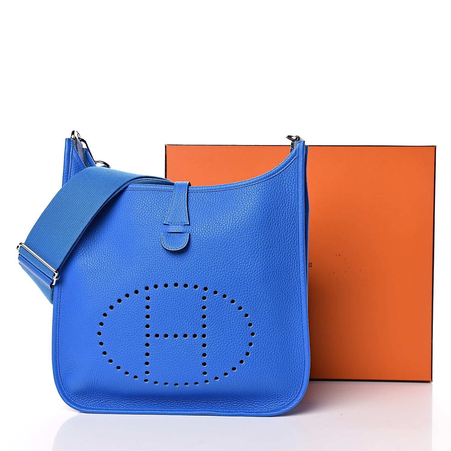 Hermes Taurillon Clemence Evelyne III PM Bleu Hydra 11 of 11