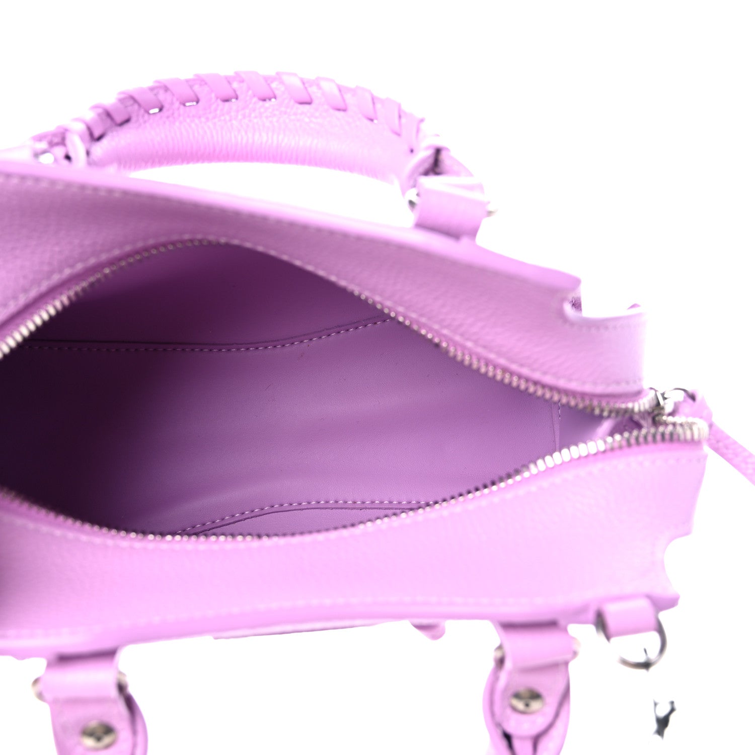 Balenciaga Grained Calfskin Neo Classic Silver Hardware Mini City Lilac 5 of 9