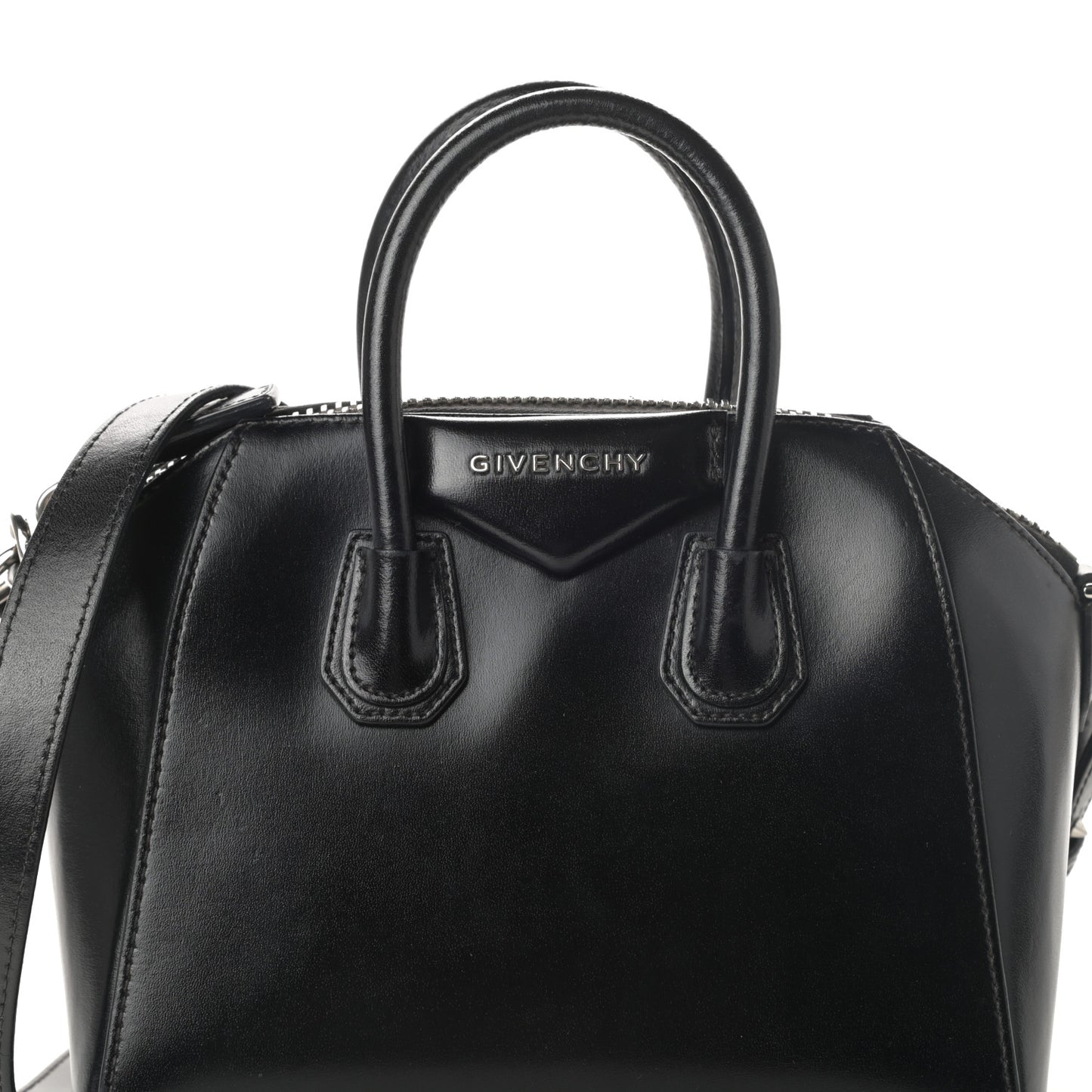 Shiny Lord Calfskin Mini Antigona Black