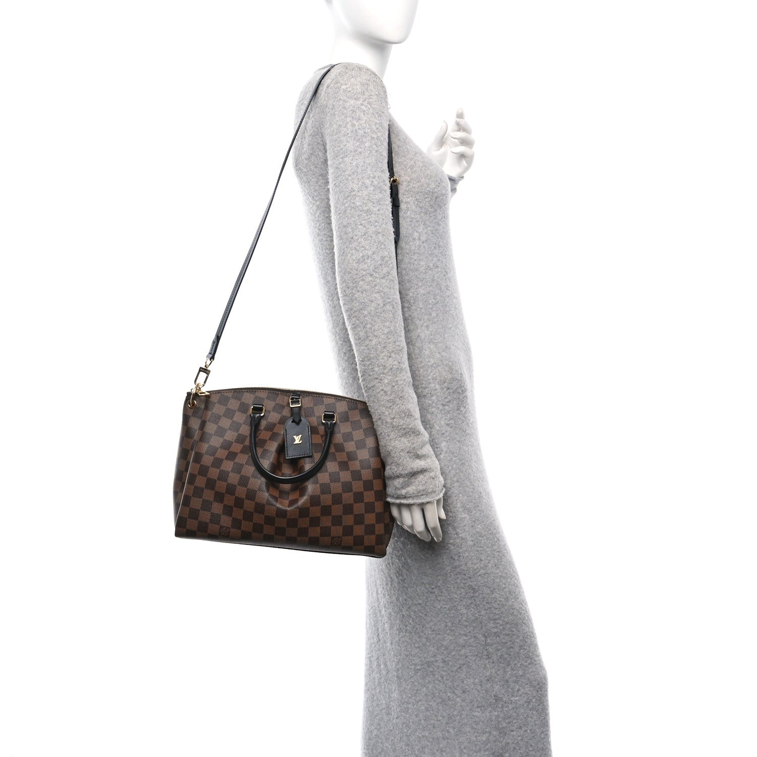 Louis Vuitton Damier Ebene Odeon Tote MM Black 2 of 9