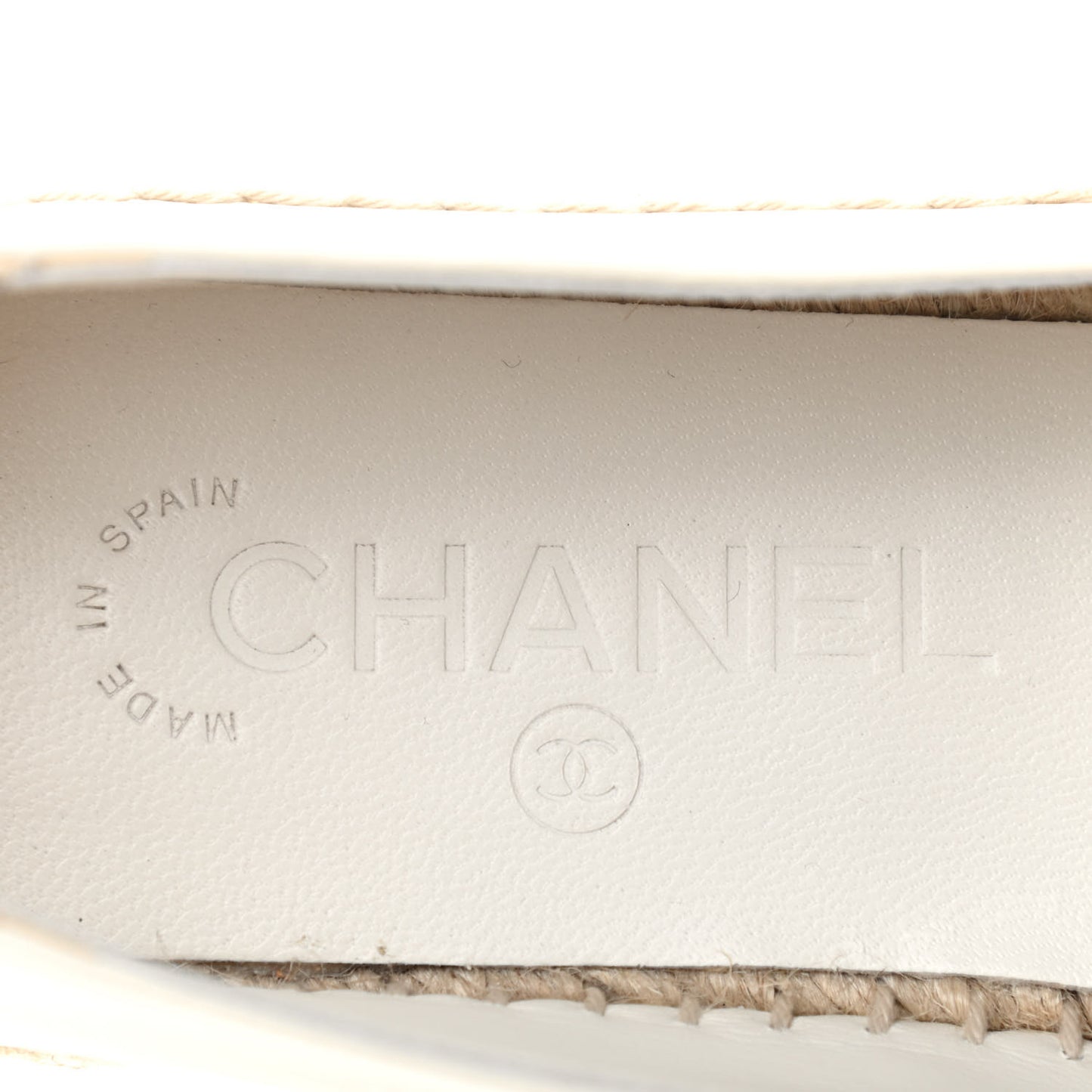 Calfskin CC Espadrilles 37 Ivory