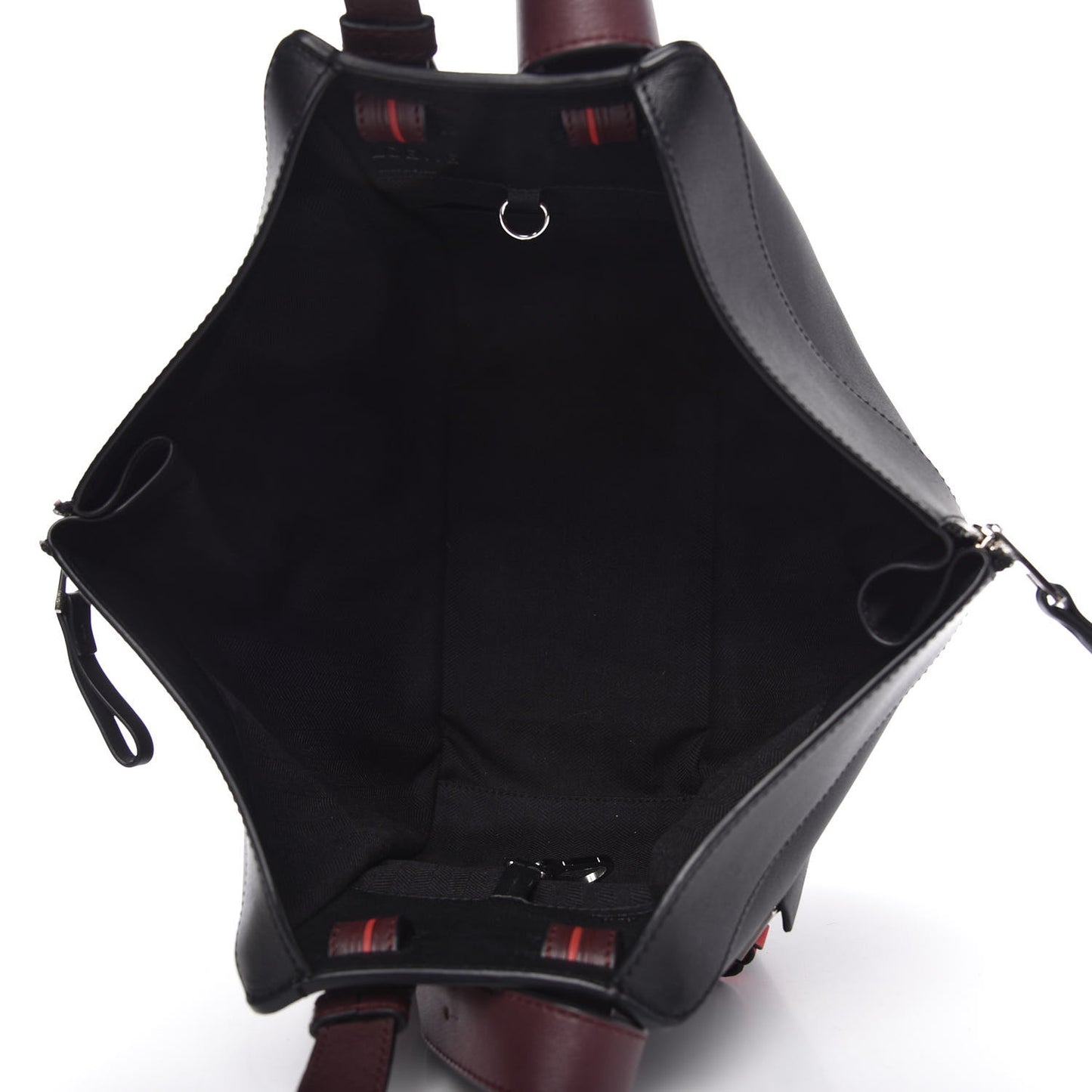 Calfskin Circle Small Hammock Shoulder Bag Black Red