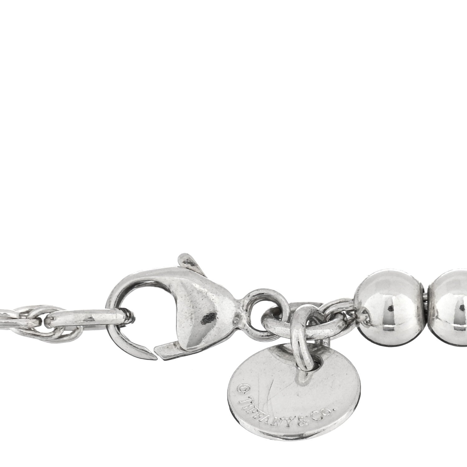 Tiffany Sterling Silver Enamel 4mm Return To Tiffany Heart Tag Bead Bracelet Blue 3 of 3