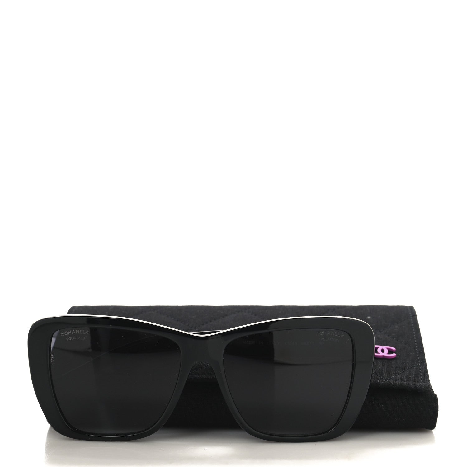 Chanel Acetate Polarized Butterfly Sunglasses 71548 Black 7 of 7