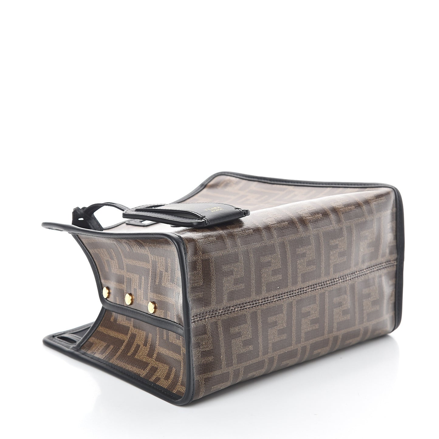 Glazed Fabric Vitello Century FF 1974 Stamp Patch Mini Peekaboo Defender Cover Mogano Panna Black