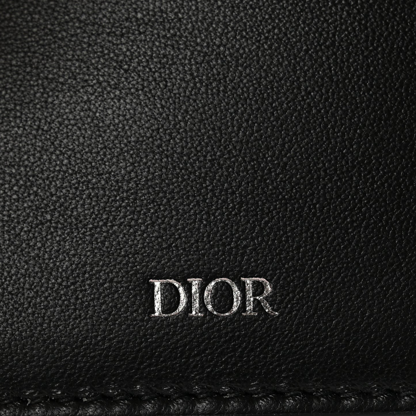 Oblique Bill Clip Wallet Beige Black