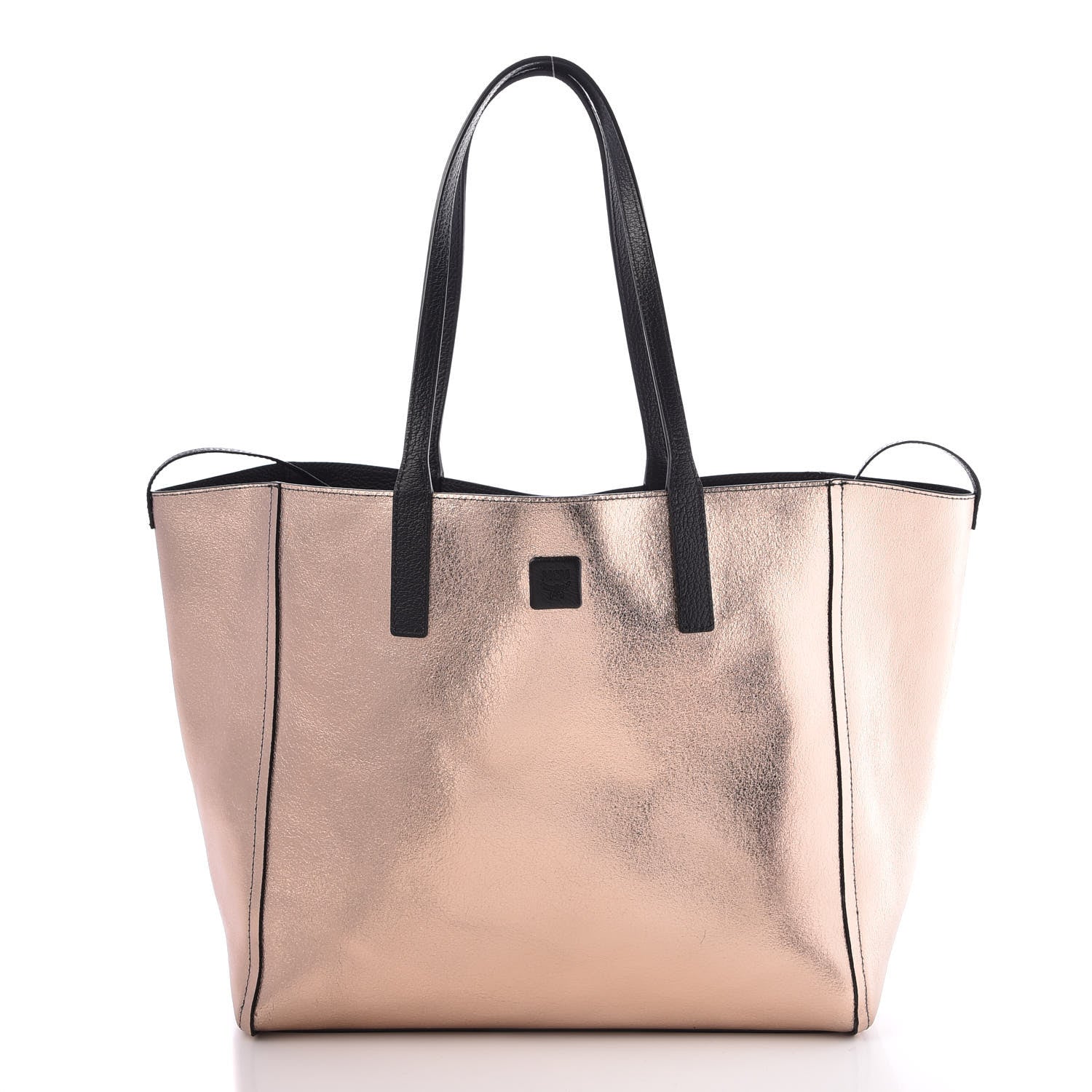 MCM Grained Calfskin Medium Reversible Wandel Tote Black 4 of 11