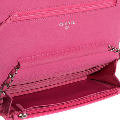 Chanel Iridescent Caviar Quilted Wallet on Chain WOC Pink 5 of 9