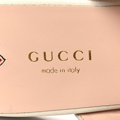 Gucci Goatskin Bee Star Embroidered Womens Princetown Slippers 39.5 Mystic White 8 of 9