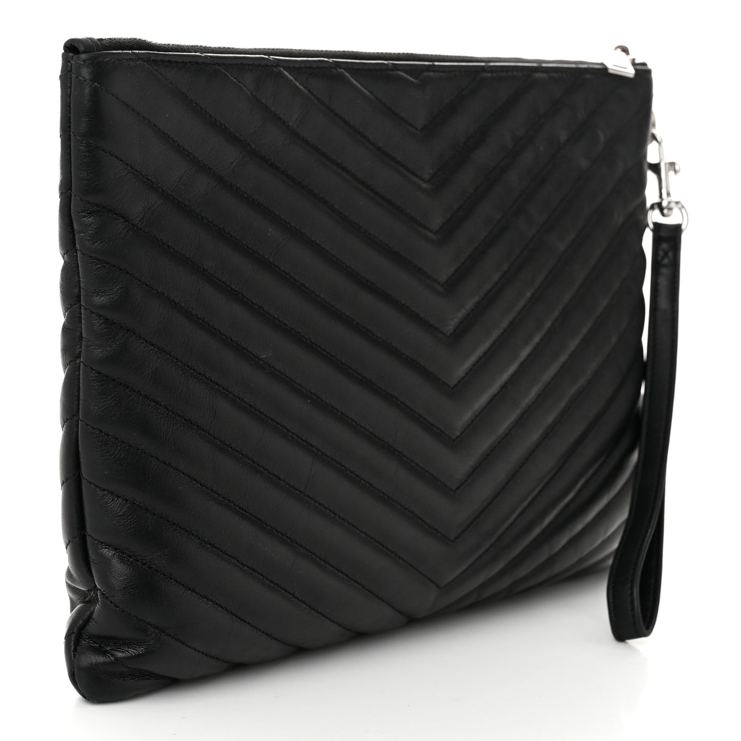 Calfskin Matelasse Monogram Cassandre Tablet Pouch Black