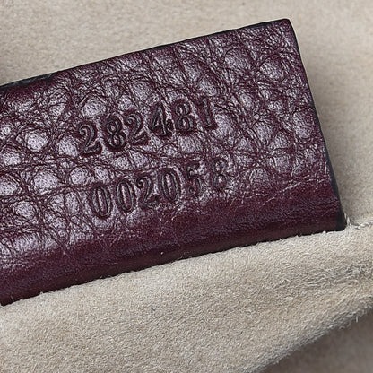 Gucci Pebbled Calfskin Small 1973 Top Handle Satchel Burgundy 7 of 9
