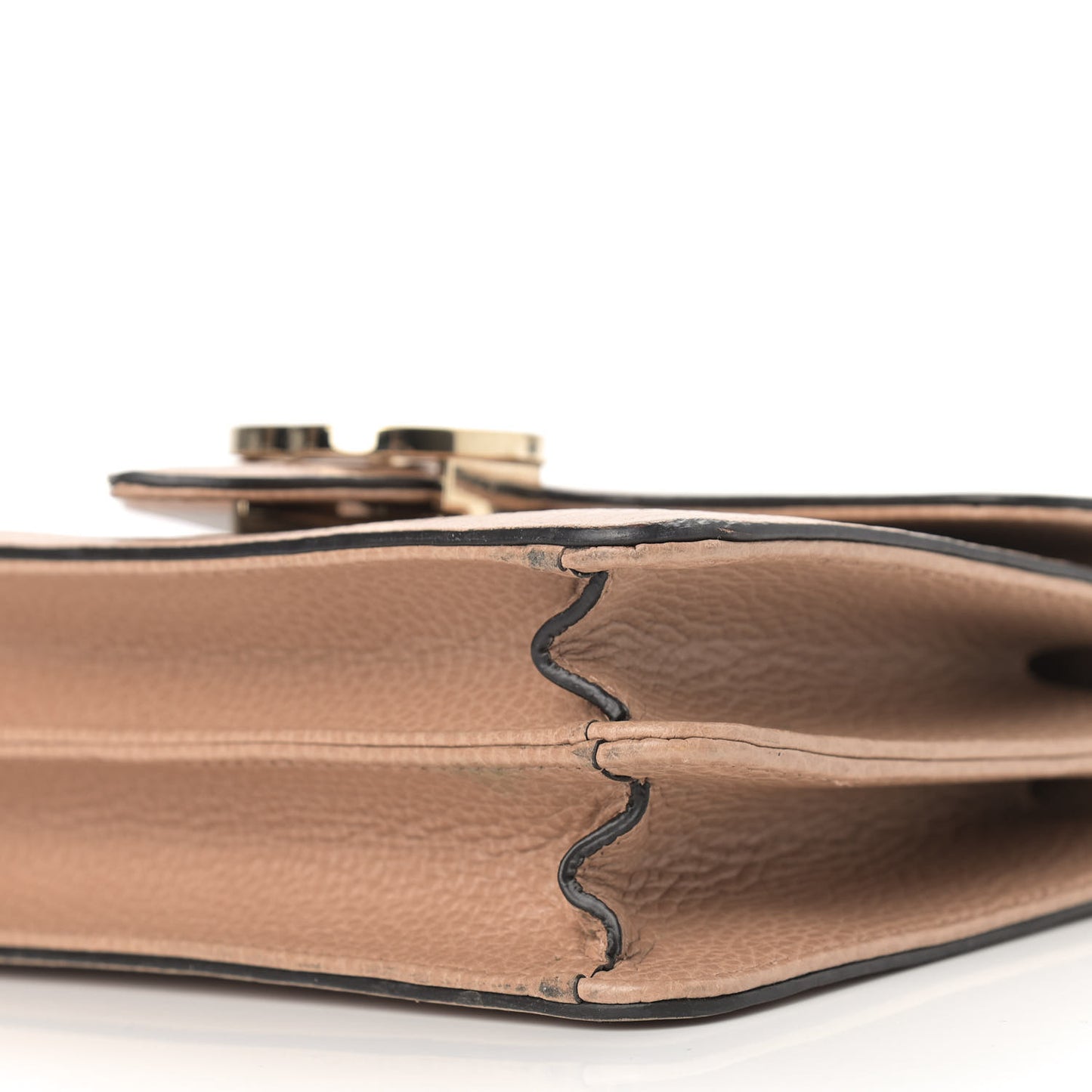Dollar Calfskin Small Interlocking G Shoulder Bag Camelia