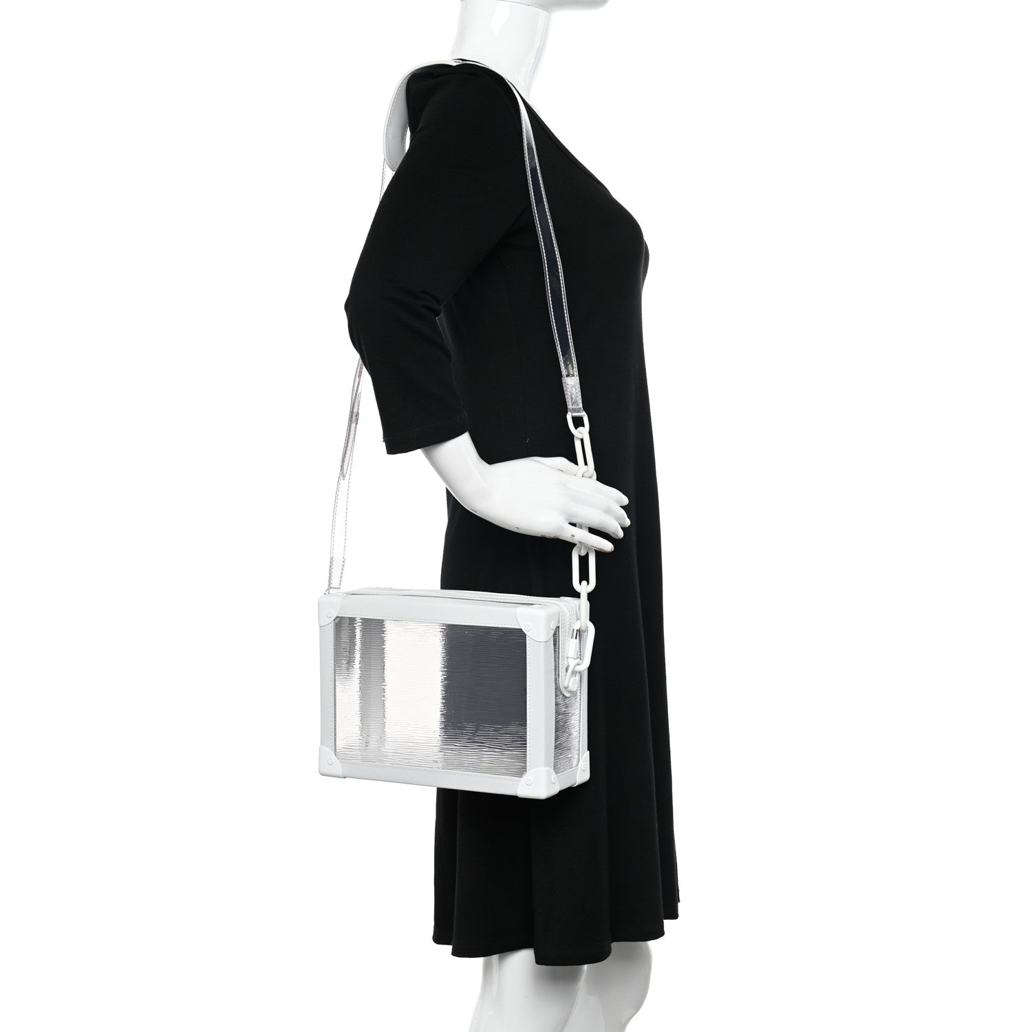 Louis Vuitton Calfskin PVC Epi Plage Soft Trunk Optic White 2 of 9