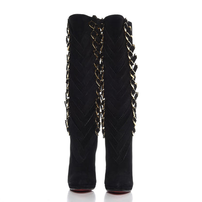 Christian Louboutin Suede Lady Troop 120 Tall Boots 39 Black 2 of 9
