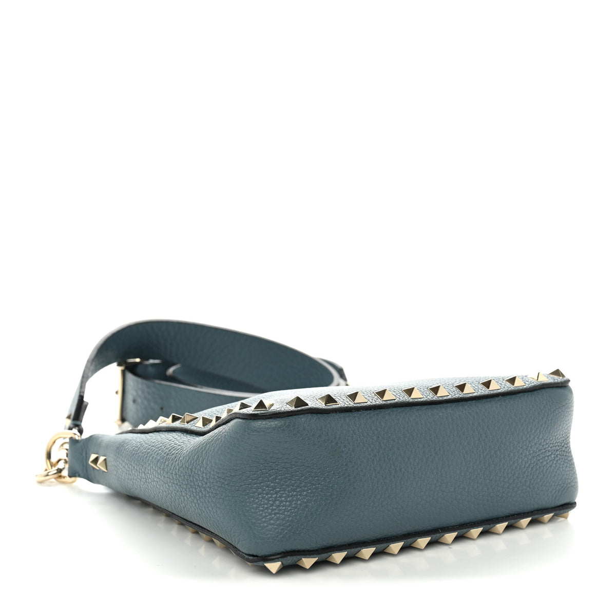 Pebbled Calfskin Mini Rockstud Flip-Lock Messenger Bag Amadeus