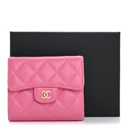 Chanel Caviar Quilted Compact Flap Wallet Pink 13 of 13