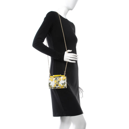 Dolce & Gabbana Dauphine Lemon Print Wallet On Chain Yellow White 2 of 9