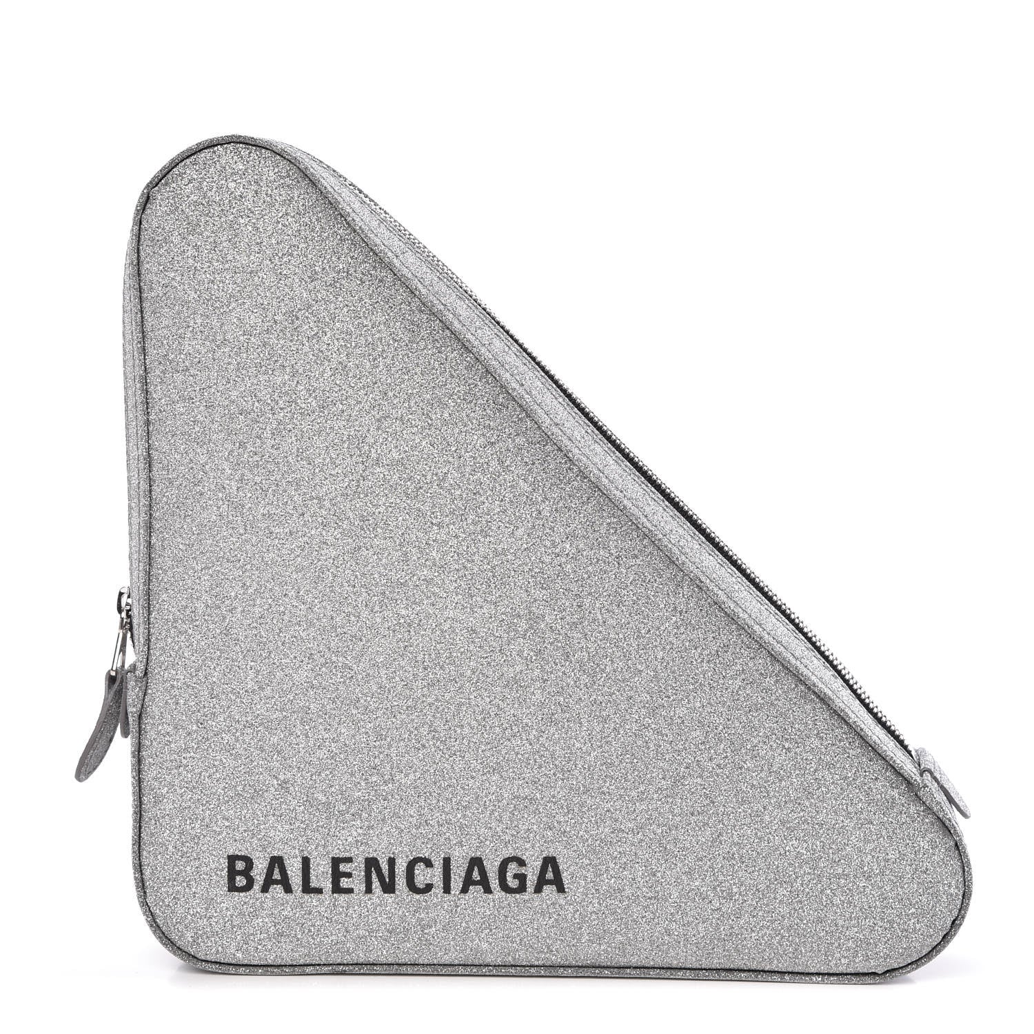 Balenciaga Glitter M Triangle Pouch Argent Black 1 of 8