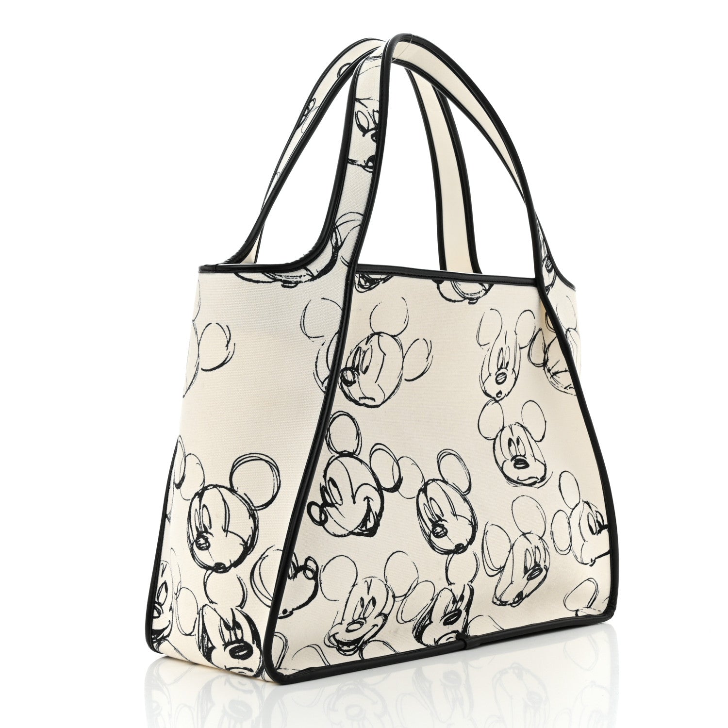 Stella McCartney X DISNEY Canvas Mickey Mouse East West Perforated Tote White 2 of 14