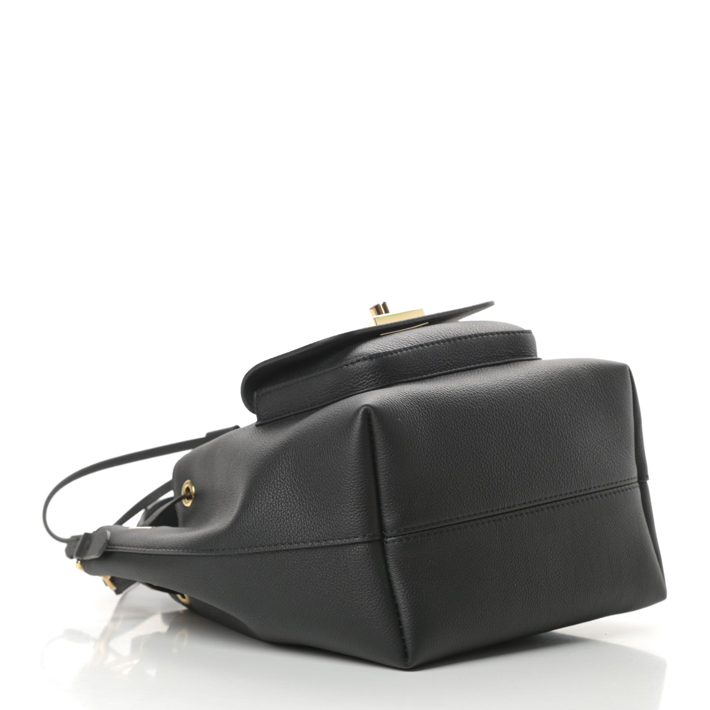 Calfskin Lockme Bucket MM Black