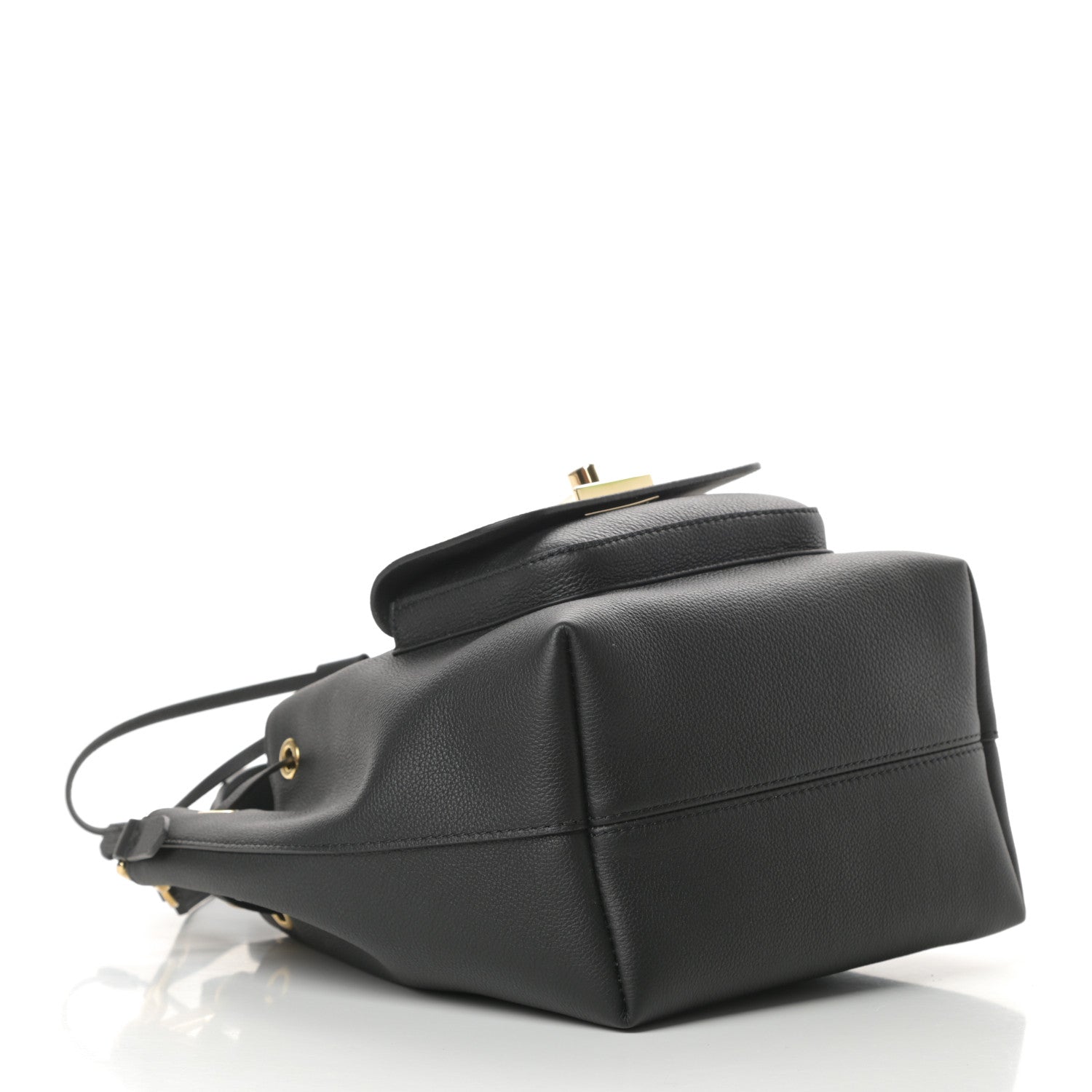 Louis Vuitton Calfskin Lockme Bucket MM Black 4 of 11