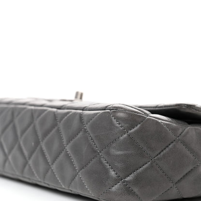 Chanel Lambskin Quilted Medium Double Flap Dark Grey 10 of 16