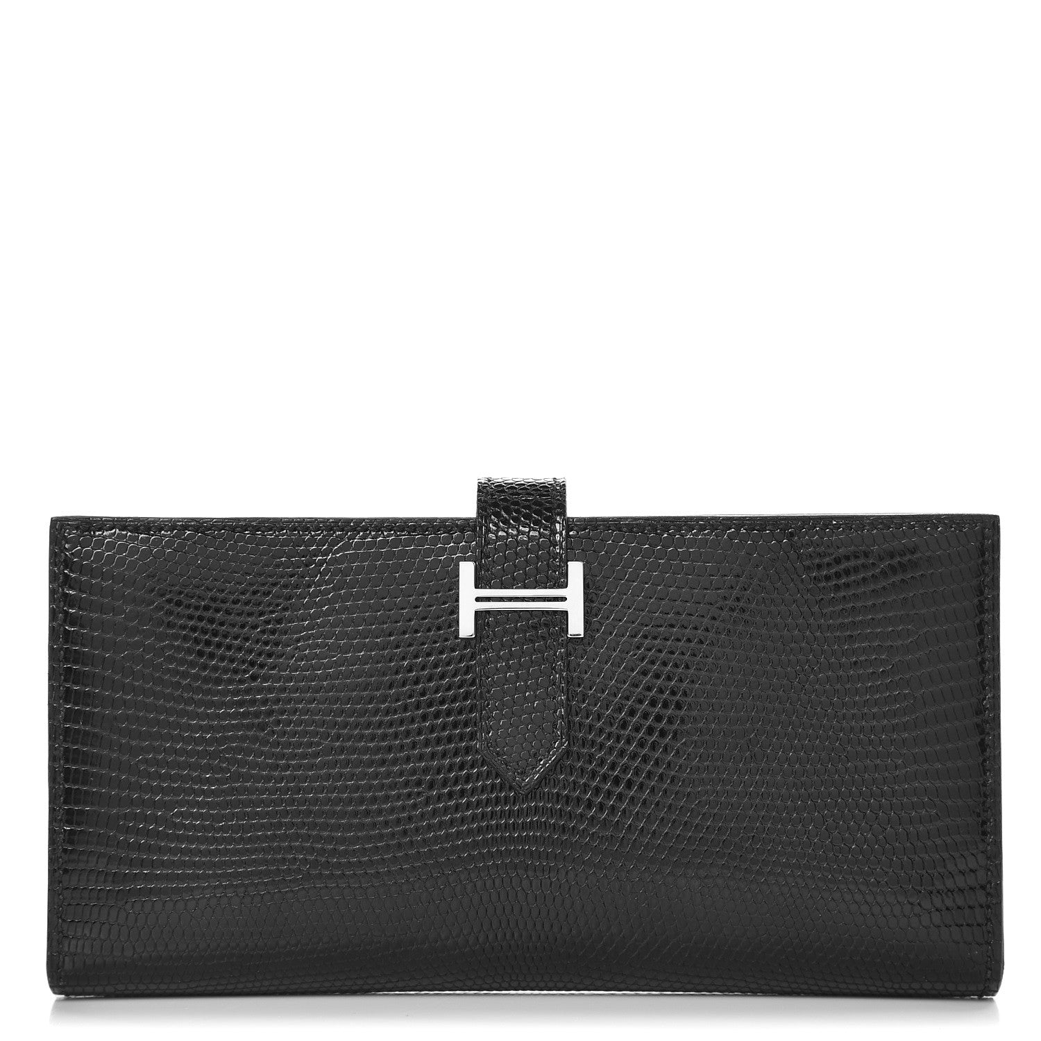 Hermes Niloticus Lizard Bearn Wallet Black 1 of 8