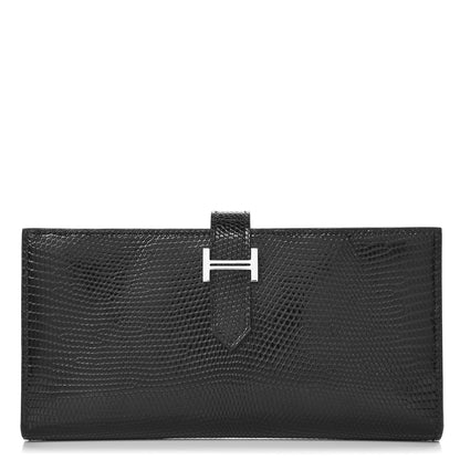Hermes Niloticus Lizard Bearn Wallet Black 1 of 8