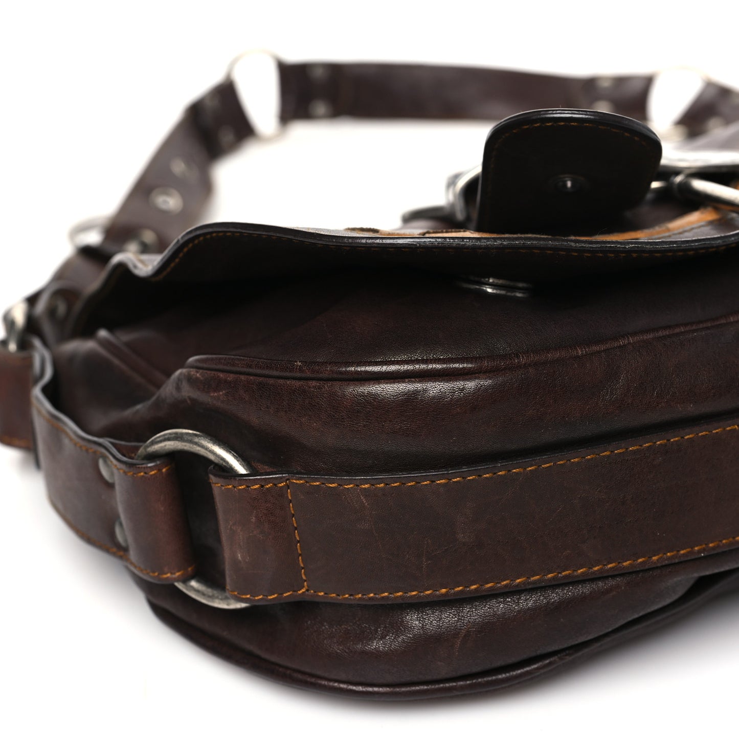 Calfskin Large Gaucho Double Saddle Bag Brown