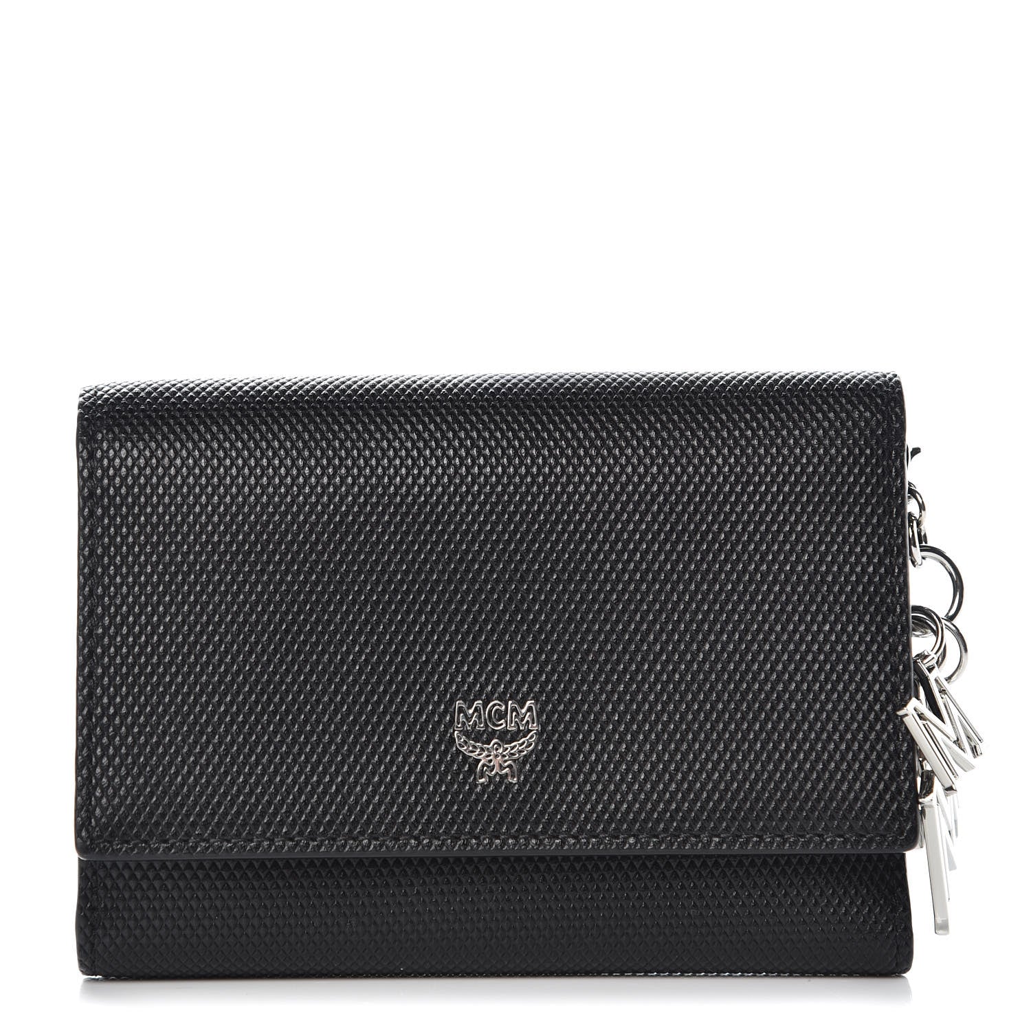 MCM Saffiano Tri-Fold Wallet Black 1 of 8