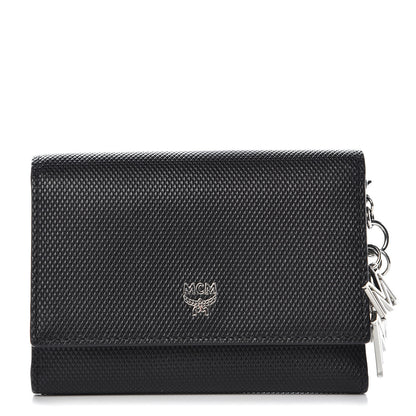 MCM Saffiano Tri-Fold Wallet Black 1 of 8