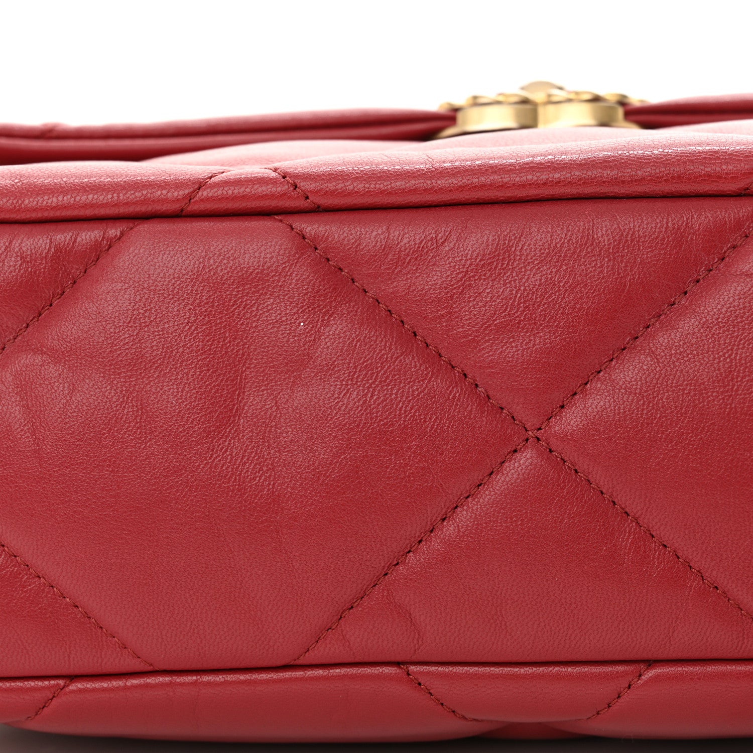 Chanel Lambskin Quilted Large Chanel 19 Flap Red 12 of 12