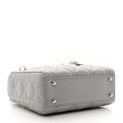 Christian Dior Lambskin Cannage Mini Lady Dior Gray Opaline 4 of 10
