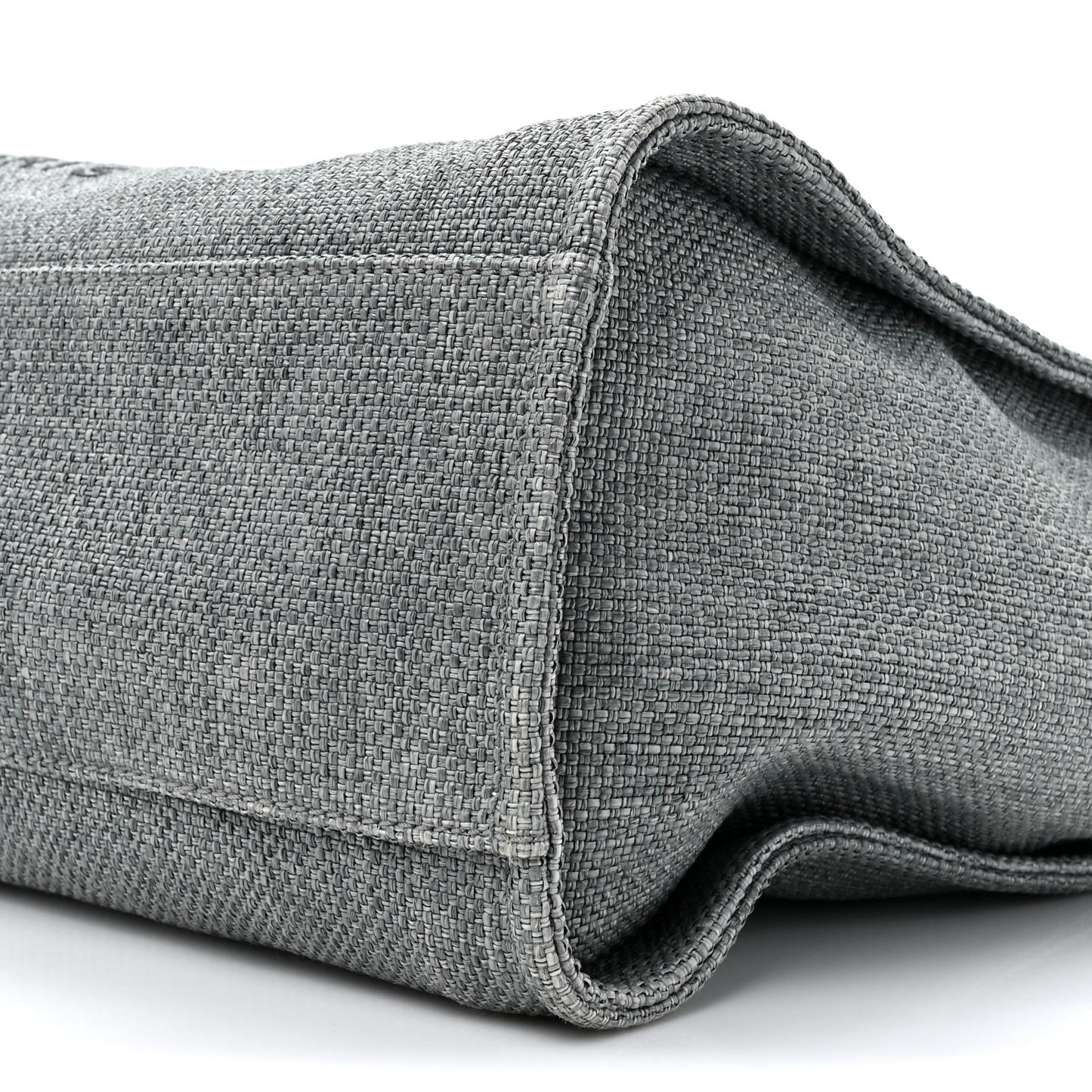 Woven Straw Raffia Large Deauville Tote Grey