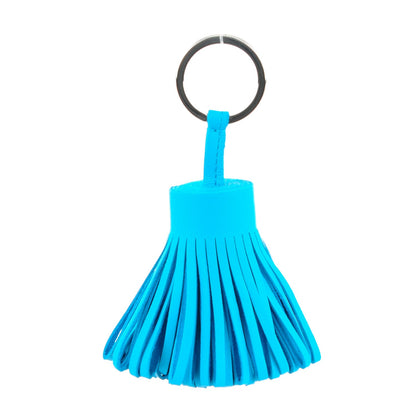 Hermes Lambskin Carmen Tassel Key Holder Bleu Azteque 1 of 4