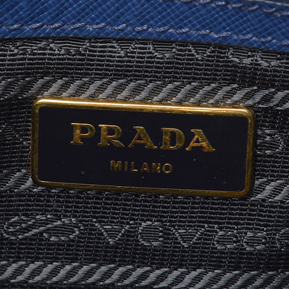 Prada Saffiano Lux Large Tote Bluette 6 of 16
