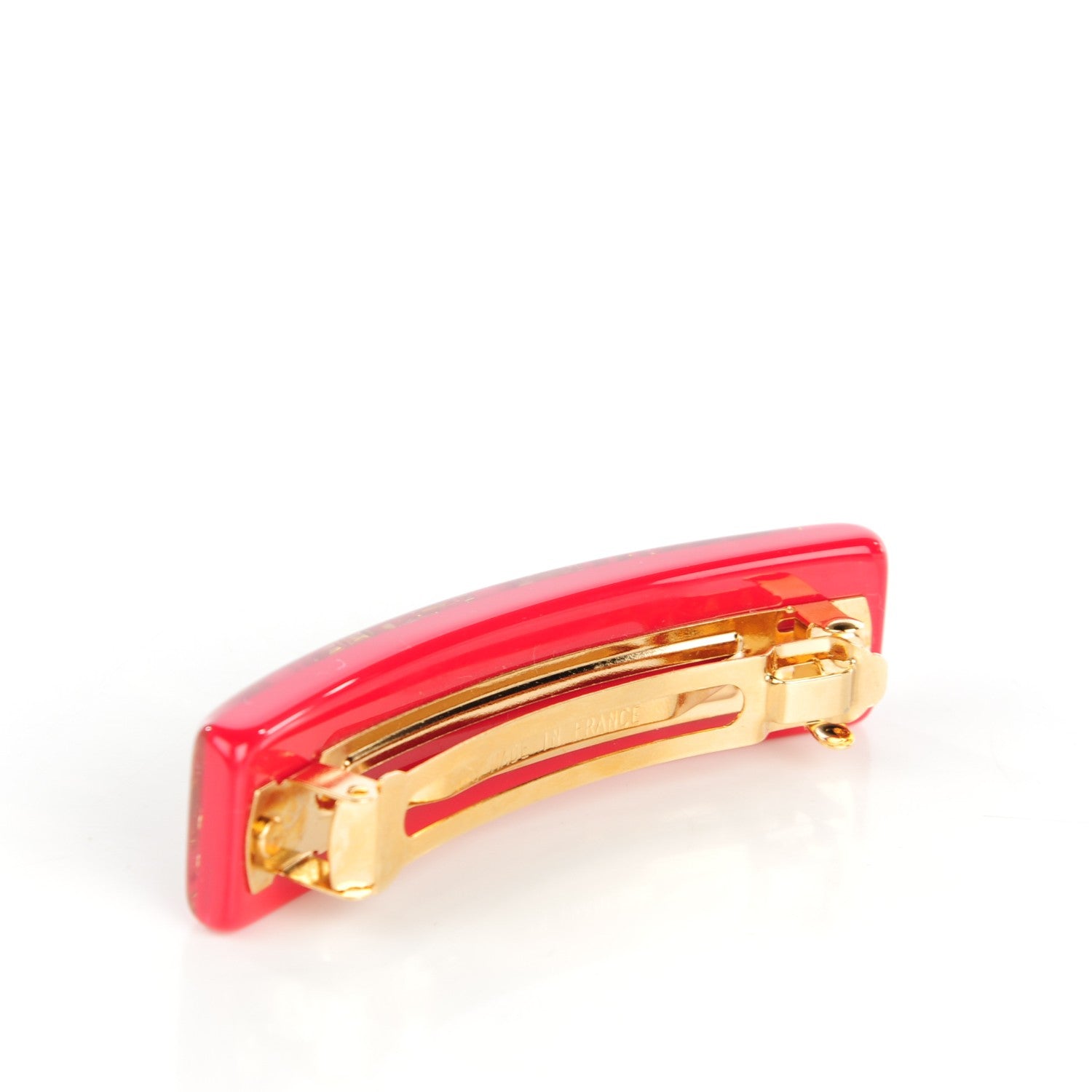 Louis Vuitton Resin Swarovski Crystal Inclusion Barrette GM Pomme d'Amour 3 of 5
