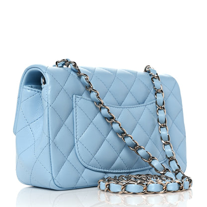 Chanel Lambskin Quilted Mini Rectangular Flap Light Blue 3 of 10