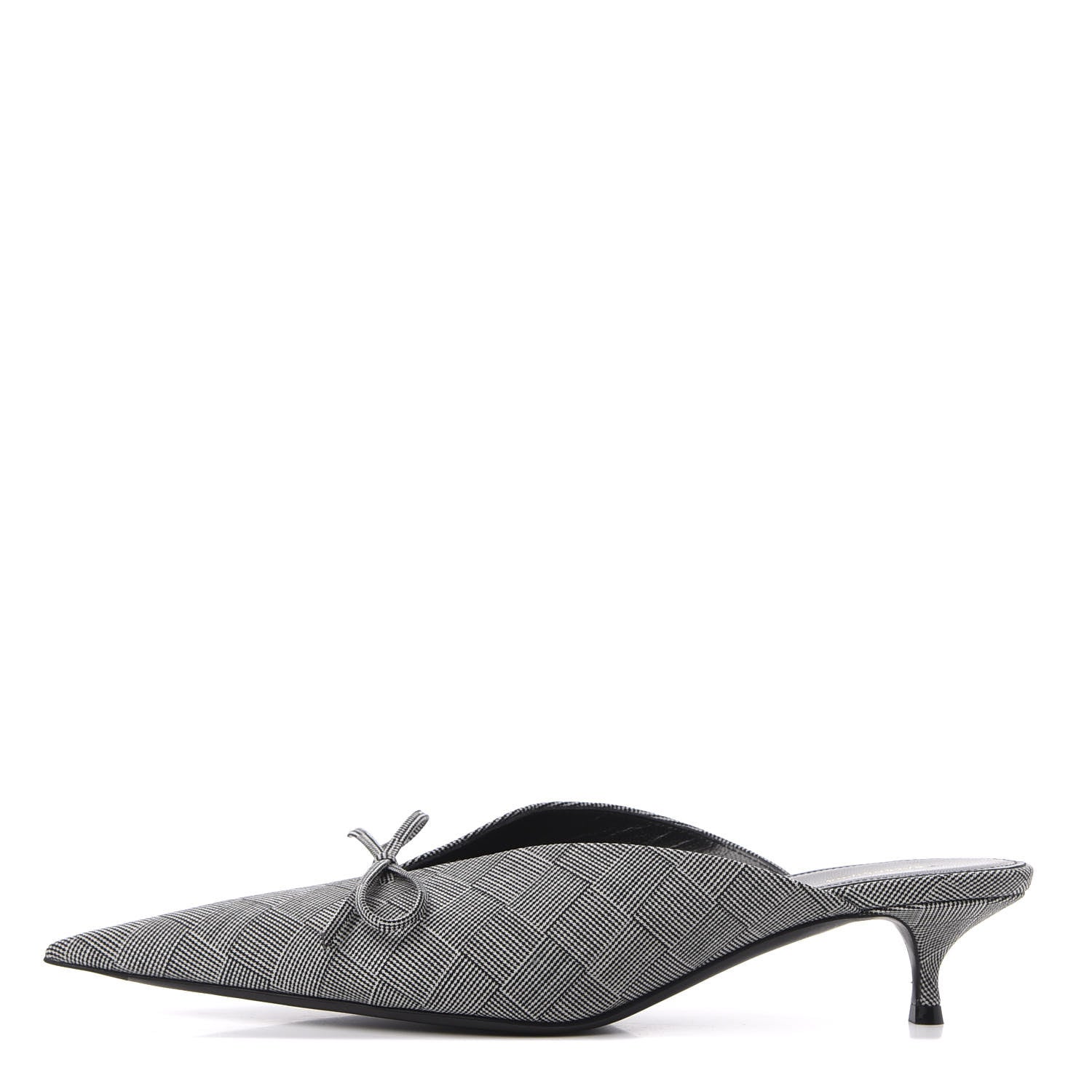 Balenciaga Fabric Check Tailoring Pointed Toe Knife 40mm Mules 39.5 Grey 1 of 11
