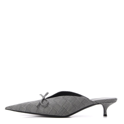 Balenciaga Fabric Check Tailoring Pointed Toe Knife 40mm Mules 39.5 Grey 1 of 11