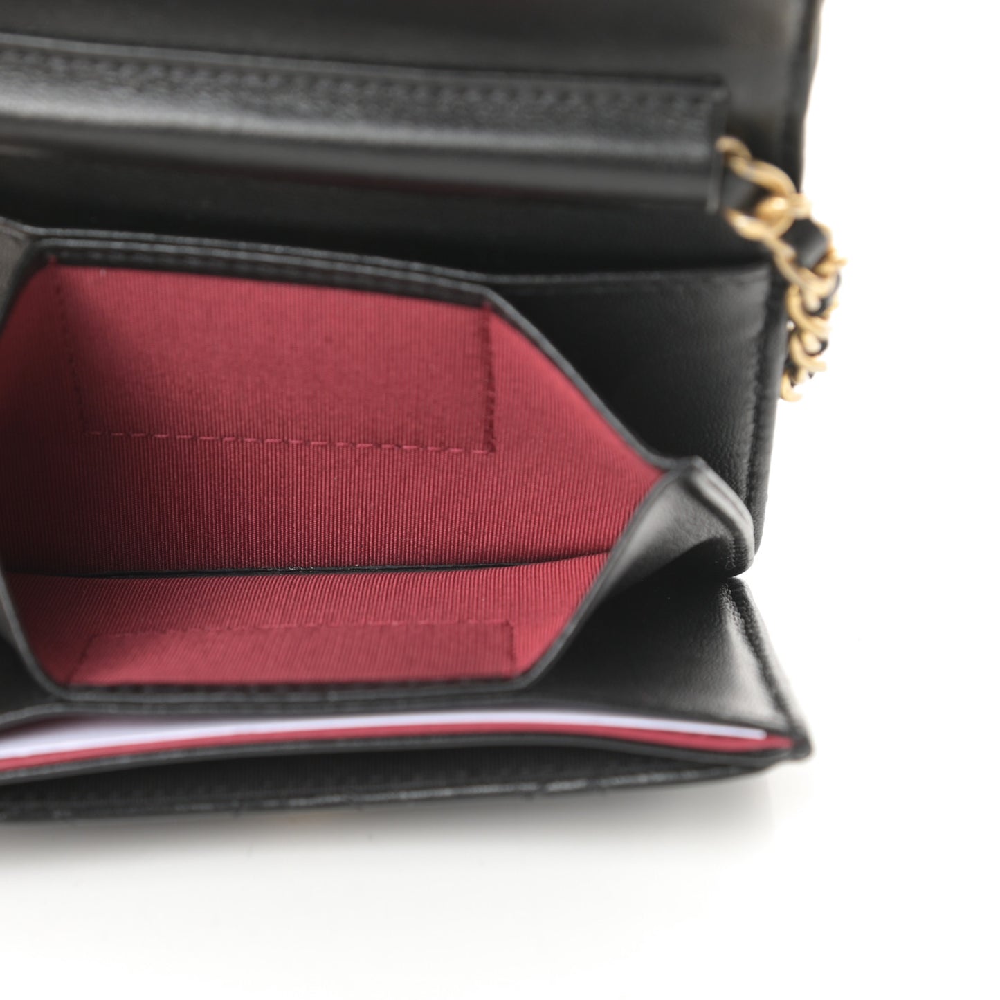 Lambskin Quilted Pearl Crown Clutch With Chain Black