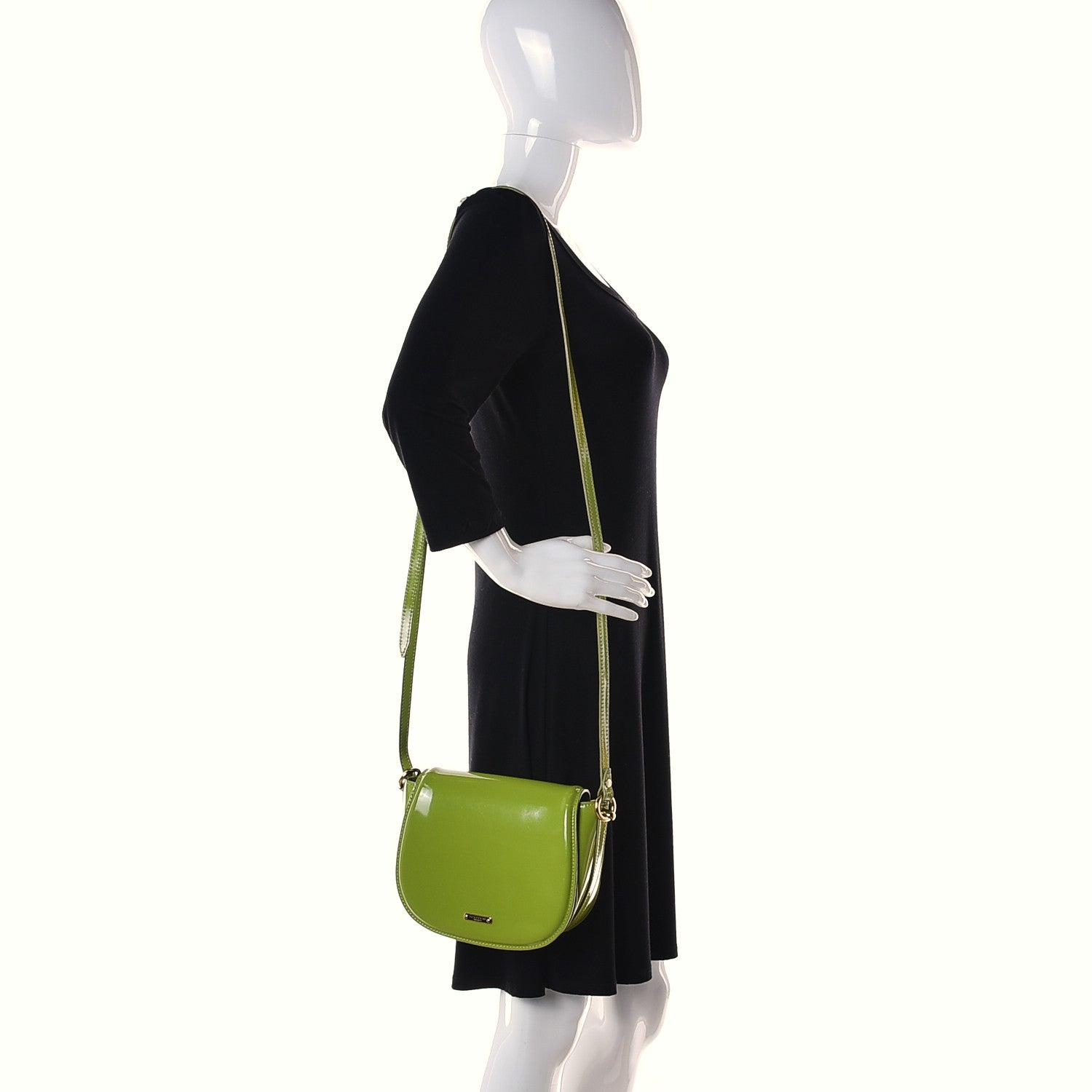 Burberry Patent Small Leigh Crossbody Bag Lemon Green 2 of 17