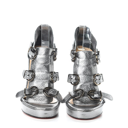 Christian Louboutin Metallic Calfskin Lima 120 Platform Sandal 39 Grey 2 of 14