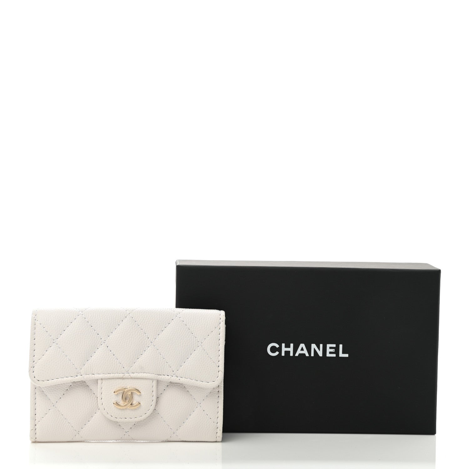 Chanel Caviar Quilted Flap Card Holder Wallet White 9 of 9