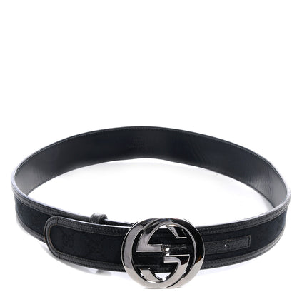 Gucci Monogram Interlocking G Belt 80 32 Black 1 of 4