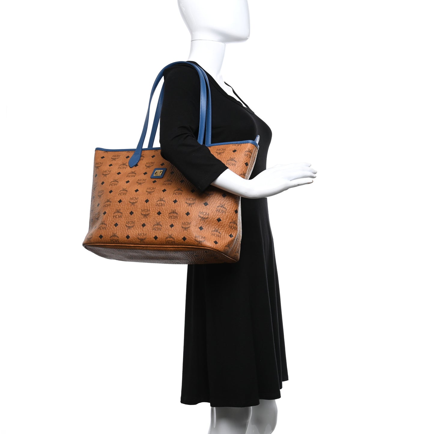 Visetos Medium Shopper Tote Cognac Blue