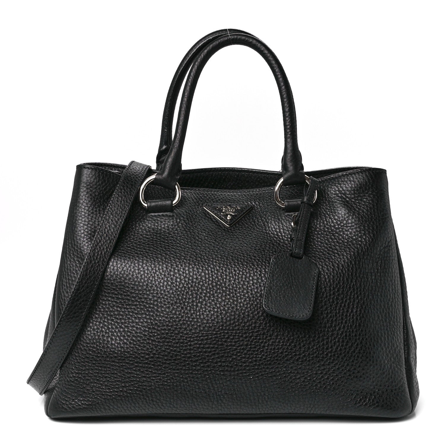 Prada Vitello Daino Tote Black 1 of 12