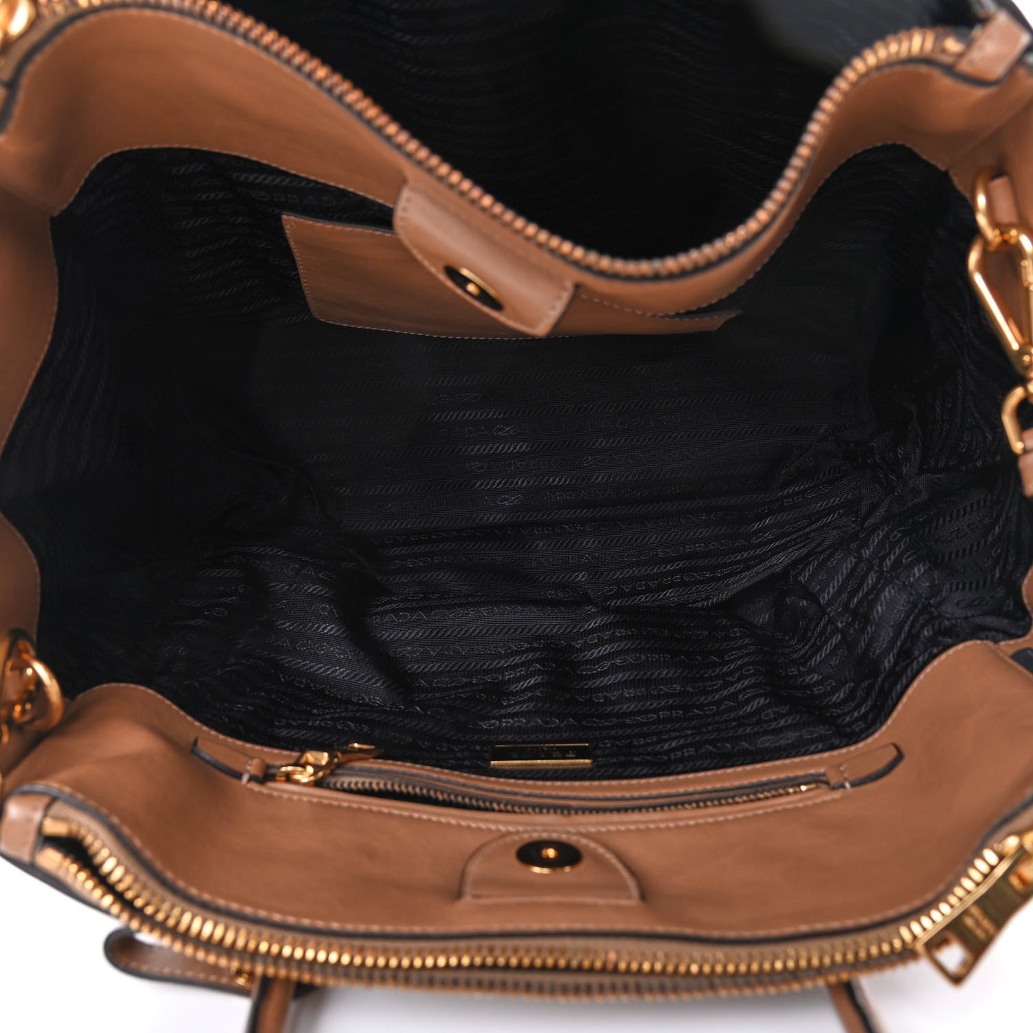 Prada City Calfskin Twin Pocket Tote Caramel 2 of 8
