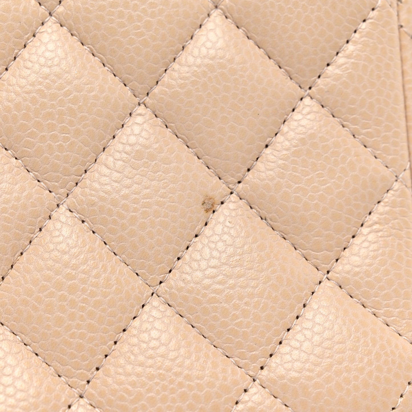 Caviar Quilted Mini Rectangular Flap Light Beige
